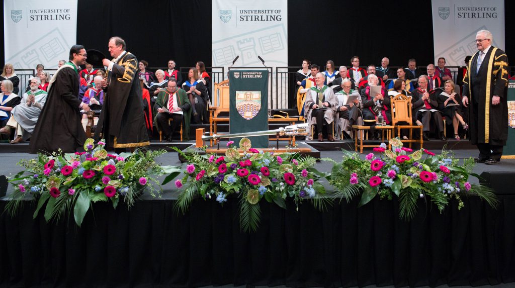 The stage at Stirling's Graduation ceremony Summer 2015