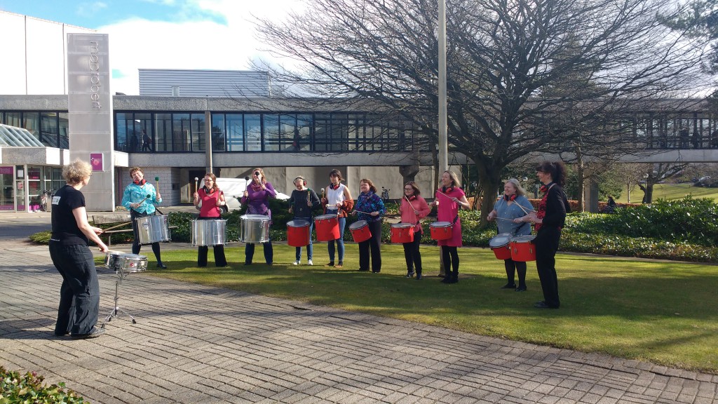 International Women's Day drumming lessons at Stirling University